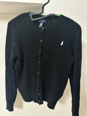 ポロラルフローレン ブラック ケーブル カーディガン XL