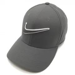 【超美品】ナイキゴルフ キャップ グレー×白 ロゴ刺しゅう  L/XL   ゴルフウェア NIKE