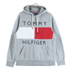 TOMMY HILFIGER (トミーヒルフィガー) フロントロゴ刺繍 プルオーバーパーカー グレー