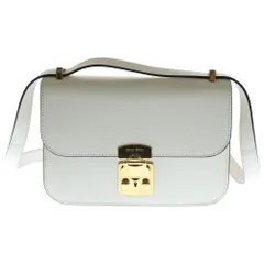 miumiu (ミュウミュウ) MADRAS マドラス レザーショルダーバッグ ホワイト 5BD230 レディース