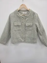 グリーン ツイード ゴールドボタン ジャケット