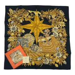HERMESエルメス カレ90 パッションフラワー トケイソウ シルクスカーフ