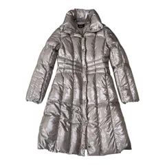 ルスーク Le souk ダウンコート Aライン ダウン90% フェザー10% グレー レディース 38 美シルエット カジュアル【Z1739】