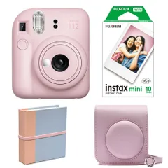(4点セットB)富士フイルム インスタントカメラ チェキ instax mini 12 (ピンク フィルム アルバム 専用ケース付き！