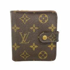 【6ae4997】ルイヴィトン 財布 モノグラム コンパクトジップ M61667 ブラウン【中古】レディース