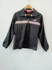 ピC124●PUMA●プーマ●レディース●アウター●ジャンパー●ウインドブレーカー●フルジップアップ●ロゴ刺繍●sizeM●黒