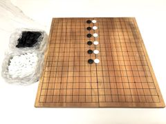 値下げ 折りたたみ式 木製囲碁盤 碁石セット - メルカリ