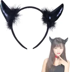 WinJapan 小悪魔 カチューシャ 鬼 軍服 ロリータ コスプレ ネコミミカチューシャ ハロウィン (ブラック(デビル),  Free Size)