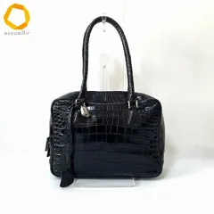 #anb BAG FAN JRA ハンドバッグ 黒 クロコダイル レディース [940087]