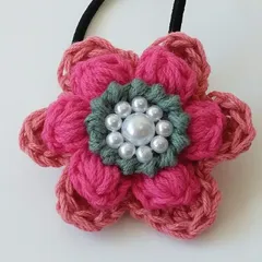 ヘアゴム１３.ピンクコットン