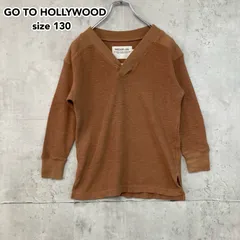 GO TO HOLLYWOOD ゴートゥーハリウッド  Vネック ワッフル 長袖 カットソー 茶色 ブラウン MEDIUM 綿 シルク フィス 高級 上質 FITH 130cm アメカジ 1202410 ★ ■◇