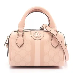 グッチ GUCCI ハンドバッグ オフィディア シェリーライン GGスプリーム 781490 ピンク PVCコーティングキャンバス レザー オフィディア ミニ ボストンバッグ レディース