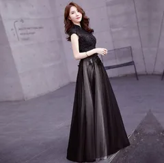 新品未使用 ドレス 2025 新作 トレンドブラックデザイン パーティー / 忘年会 / 司会者用 エレガントドレス パーティー女性用