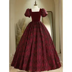 新品未使用 フレンチスタイル高級感満点 レースバラ柄 二次会着 2025 新作 花嫁 / 音楽試験 / パーティー用 女性用