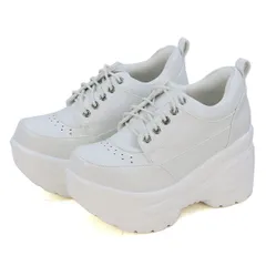 訳あり B品 スニーカー レディース 厚底 軽量 レースアップ 8cmヒール 白 痛くない クッション レザー  ローカット  ブーツ ショート スニーカーブーツ 厚底 紐 8センチ ダッドシューズ 歩きやすい 地雷系 原宿系  No.1652 ラブハンター