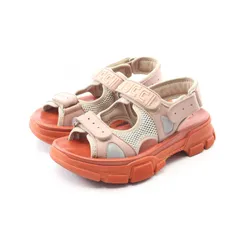 グッチ GUCCI サンダル ピンク/オレンジ レザー サンダル レディース Used B