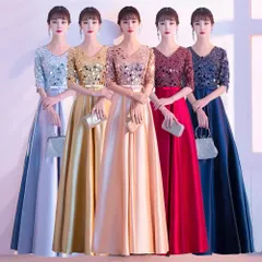 新品未使用 ゴールドドレス 女性用 2025 秋冬新作 大合唱舞台演出服 / 司会者用 / 歌唱 / コンクール用 女性用