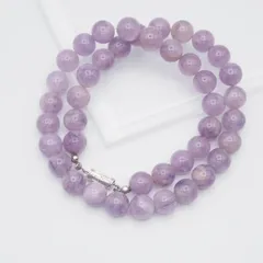 J219 アメジスト 9.8mm珠 SV925刻印 ネックレス デザイン シルバー 2月誕生石