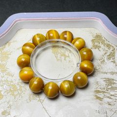 ファンシーカラー ボール アンバーイラスティックブレスレット 希少 