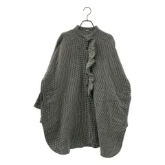 45r / フォーティファイブアール | ONEONE いろいろインドネルのフリルチュニック シャツ | ネイビー/ベージュ | レディース