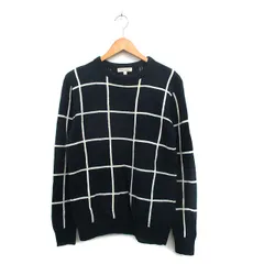 B&Y ユナイテッドアローズ BEAUTY&YOUTH ビューティー&ユース ニット セーター 長袖 ウール チェック M ネイビー 紺 /KT29