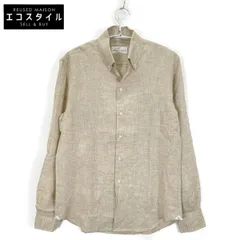 Massimo d'Augusto マッシモダウグスト ﾍﾞｰｼﾞｭ MAX6 ﾘﾈﾝ100% ﾜﾝﾋﾟｰｽﾎﾞﾀﾝﾀﾞｳﾝｼｬﾂ M