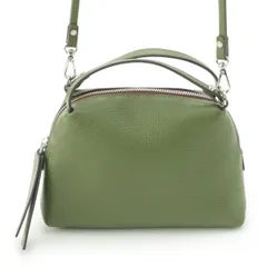 ジャンニキャリーニ アリファ レザー スモール 2WAY ハンドバッグ グリーン【中古】