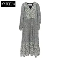 Saramallika サラマリカ ダブルフラワープリント コットン ワンピース レディース ホワイト×ブラック ―