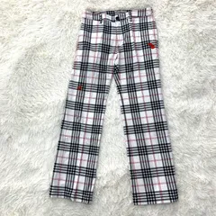 le coq sportif ルコックスポルティフ ゴルフ パンツ/レディース 9号 チェック柄 白 黒 赤 ストレッチ