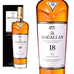 ザ・マッカラン 18年 シェリーオークカスク 43％ 700ml 箱入り 正規 新ラベル （シングルモルト スコッチ ウイスキー）【クール便にて配送】
