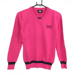 ピーエックスジー セーター ピンク×ネイビー ニット Vネック レディース M ゴルフウェア PXG