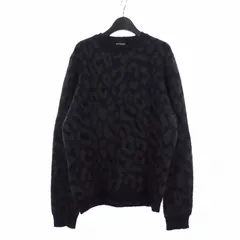ラフシモンズ RAF SIMONS 14AW レオパード モヘア ニット セーター M ネイビーのサムネイル