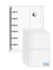 【送料無料】LightBeam シール帳 透明 M5｜2ポケット両面リフィル10枚付き｜クリアバインダー 5穴 シールバインダー｜フレークシールや小物整理に 女の子の推し活にも