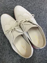 【美品・防水】コールハーン スエード ウィングチップ 24.5cm （7 1/2） ベージュ ピンク