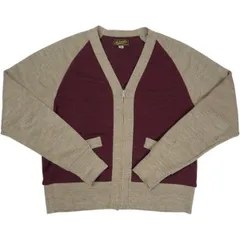 Size【38】 At Last ＆ Co アットラスト/BUTCHER PRODUCTS ブッチャープロダクツ 2-TONE ZIP CARDIGAN ニットカーディガン バーガンディー 【中古品-良い】 20835062