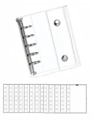 【送料無料】LightBeam シール帳 透明 M5 シールバインダー マイクロ5 詰め替え可能 リングファイル 5穴 【手軽に始める推し活デコ】 クリアファイル 10枚リフィル付き