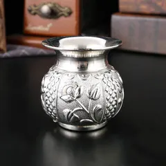 新品未使用 彩絵ハス柄カップ 酒杯 / 茶杯両用 ハスの花彫花花柄 酒呑み / 泡茶用 家庭用茶器