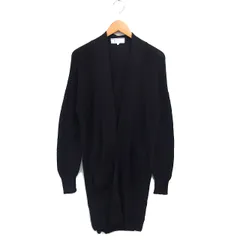 ロペピクニック ROPE Picnic ロング カーディガン ニット オープン リブ ワイド 長袖 38 黒 ブラック /NT11