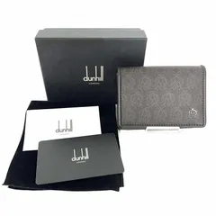 SD5341 新品未使用！ dunhill ダンヒル 二つ折り カードケース 名刺入れ PVC×レザー ダークブラウン メンズ ビジネス