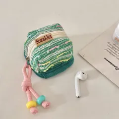 編み物 イヤホン収納ケース ポーチ型 携帯用