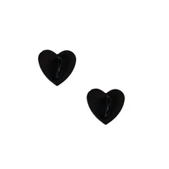 【送料無料】スマホ ハート ケース チェーン パーツ 2個入 おしゃれ 人気 女子 スマホチャーム スマホチェーン メタル アレンジ 落下防止 (BLACK)