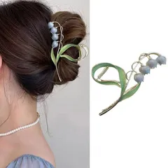 【送料無料】HAPVITAL ヘアクリップ ロマンチックなチューリップのスタイリングヘアクリップの花のヘアークリップ 髪留め ヘアアクセサリー レディース 幅広い年齢層の女性におすすめです 人気 韓国風 可愛い シンプル おしゃれ オフ ィス レディース (青