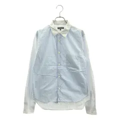 COMME des GARCONS HOMME PLUS / コムデギャルソンオムプリュス | 2014SS | コットン ストライプ切替 シャツ | S | ホワイト/ブルー | メンズ