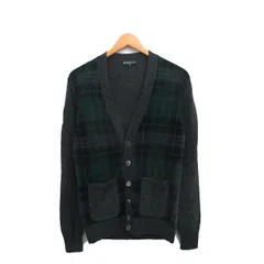 B&Y ユナイテッドアローズ BEAUTY&YOUTH ビューティー&ユース カーディガン 長袖 Vネック ウール チェック M グレー 灰 /KT17