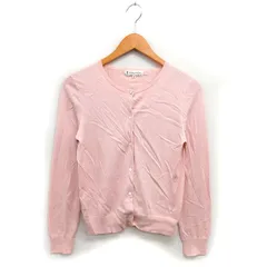 クミキョク 組曲 KUMIKYOKU ハイゲージ カーディガン ニット リブ コットン混 ラウンドネック 長袖 2 コーラルピンク /NT3