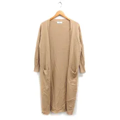 スローブ イエナ SLOBE IENA  ロング カーディガン オープン 無地 コットン ニット ベージュ /FT39