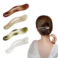 【送料無料】nalaina ヘアクリップ 大きめ バンスクリップ （4本セット） 髪留め 髪飾り レディース ヘアピン 韓国 シンプル おしゃれ 人気 髪とめクリップ 跡がつかない ヘアアクセサリー オフ ィス 日常 母の日 プレゼント