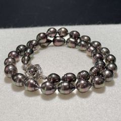 黒蝶真珠 ネックレス イヤリング 8.8-11.2mm SILVER K14WG - メルカリ