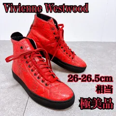 激レア！極美品 Vivienne Westwood ヴィヴィアンウエストウッド ハイカット スニーカー レッド 総柄 イタリア製 26〜26.5cm相当
