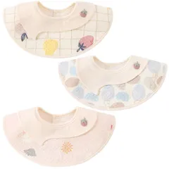 【送料無料】Comfort U よだれかけ スタイ ベビー ビブ 男の子 女の子 花びら型 3枚セット 吸水 柔らかい 360度回転 サイズ調整可能 防水 赤ちゃん エプロン 可愛い お食事スタイ おしゃれ 男女兼用 おでかけ 出産準備 出産祝い ギフト 保育